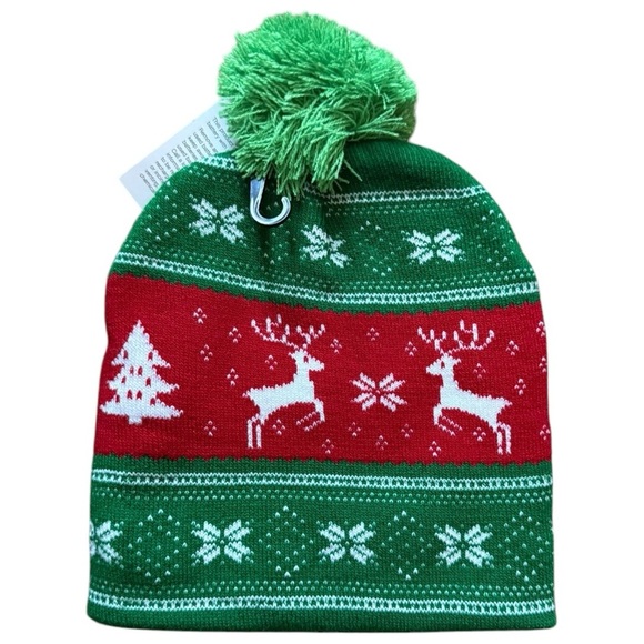 Light-Up Holiday Pom Hat - NWT - Picture 3 of 4